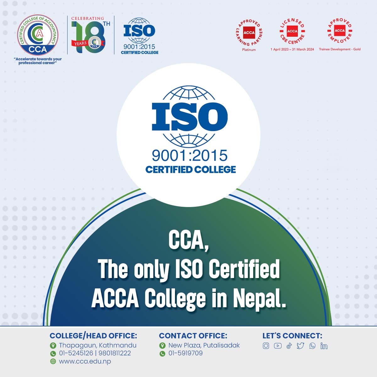 The first ISO certified ACCA college in Nepal