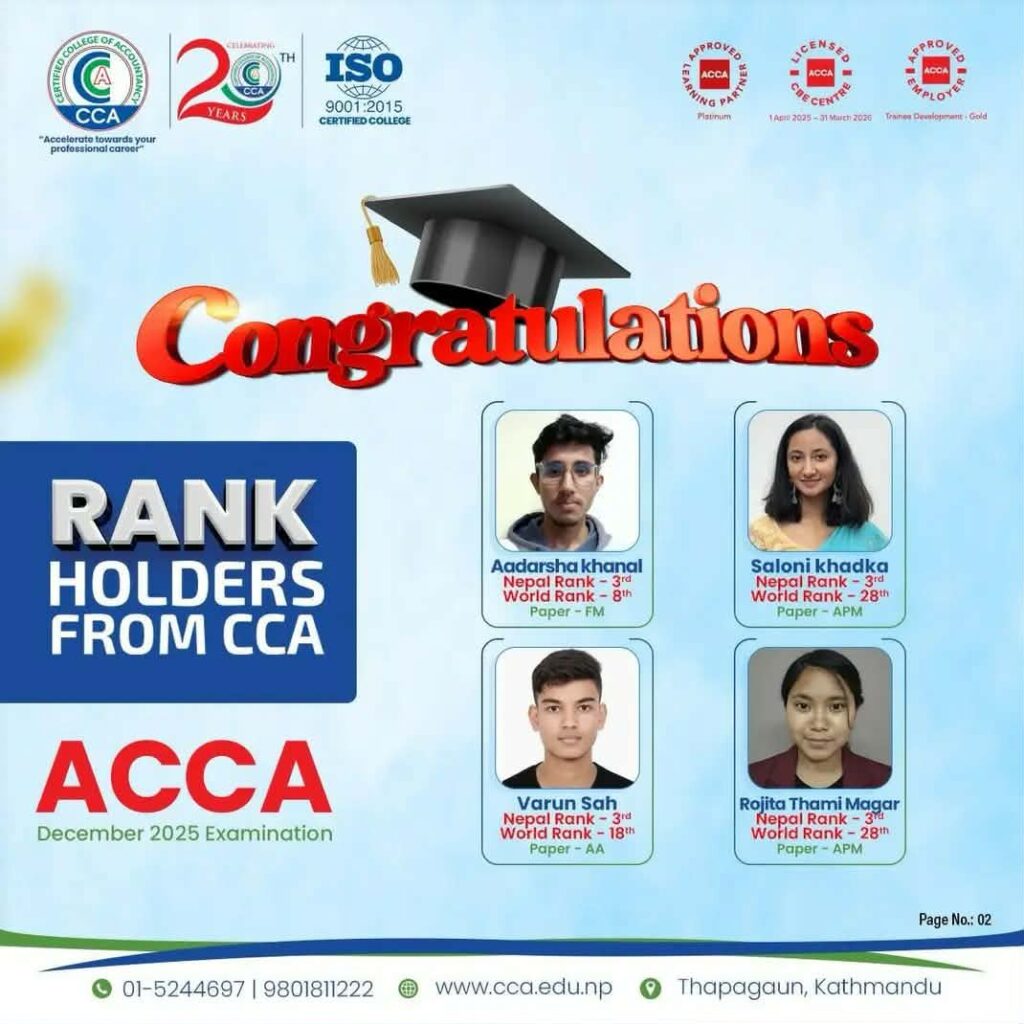 CCA RANK HOLDERS
