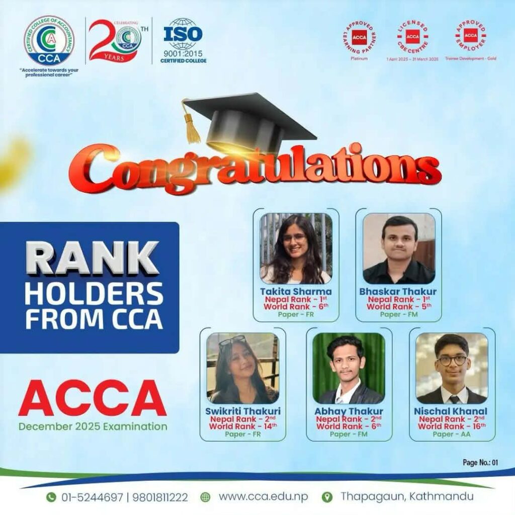 CCA RANK HOLDERS